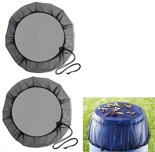 HOUSON 2 Stück Regentonne Abdeckung, Regentonnen Netz Schutznetz für Regentonne 95cm Durchmesser