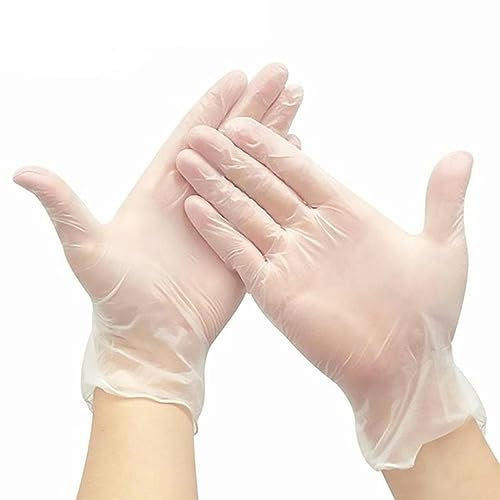 WANAM 20pcs Latex Handschuhe Prüfung Handschuhe Staubfrei Frei Prüfung Handschuhe Tattoo Schutzhandschuhe Hohe Elastizität M Transparent