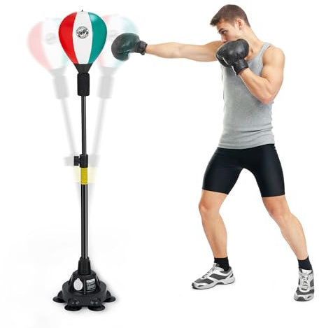 kancehinage Verbesserter Standboxsack mit Ständer, Boxsack für Erwachsene und Kinder, schneller Rückprall, verstellbare Höhe, Reflexsack, perfekt für Boxen, MMA-Training, Fitness und Stressabbau, Grün