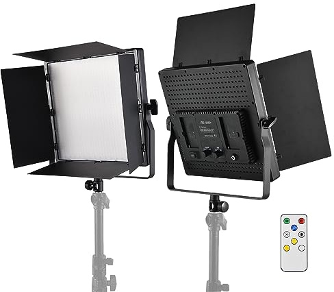 Andoer Luce video a LED bi-colore, 90 W pannello luce LED 3200 K-5600 K dimmerabile LED Video luce Serie DC/NP alimentato a batteria con controllo remoto della visiera per giochi Youtube Conference