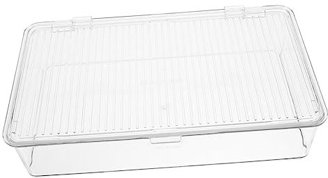 BESTonZON Plateau À Couverts Transparent Couverts De Cuisine Organisateur De Tiroir Bacs À Argenterie De Comptoir Cuillère Fourchette Récipient De Rangement avec Couvercle pour La