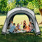 YITAHOME Event Dome Pavillon Partyzelt 3,5x3,5x2,3m Wasserdicht Camping Pavillon Zelte Gartenzelt Festzelt Gartenpavillon mit 4 Insektenschutz-Seitenwände, Grau
