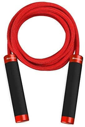 Seilspringen Sprungseil Verstellbares Springseil Gymnastikübung Springseil Silikagelgriff Mutiges Baumwollseil Fitnesstrainingsgerät Jump Rope (Color : Rood, Size : 3m)