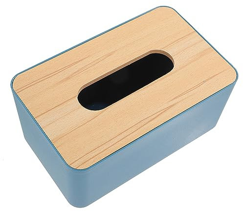 Ciieeo Pappschachtel mit Holzdeckel handpolitur Handy aufsteller Spender für Toilettenpapier Desktop-Dekor Bürodekoration Papierhandtuchhalter Halter für gesichtstücher Serviettenhalter