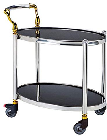 NSTVVEE Trolley Küche Wein Lagerwagen Oval Metall Rollbar, Servieren, Utility Mobile Wagen für Home Kitchen Club Rolling Serving Bar Cart Kicthen Bar Servierwagen Küche st
