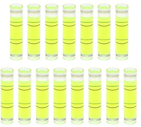 sourcing map Lot de 15 petites fioles cylindriques de niveau à bulle en PMMA 8 x 35 mm - Mini niveau à bulle horizontal - Outils de mise en page pour camping-car, TV, cadre photo - Outil de mise en