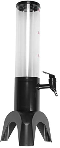 Fangxuee Torre Dispensadora de Cerveza de 1,5L Grifo Integrado de FáCil Limpieza con Tubo de Hielo y Luz LED Dispensador de Torre Transparente para Bebidas, Negro