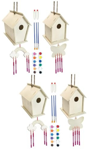 Toyvian Vogelhaus Bausatz Unfinished Haus Kit Vogelhaus Windspiel Ornament Bauen Und Bemalen Für Junge Mädchen Bastelnreativität Und Fantasie Fördern