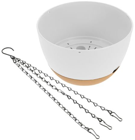 TOYANDONA Portavaso Sospeso in Plastica e Ferro, Fioriera per Piante da Interno e Giardino, Cesto di Fiori Appeso Gancio, Decorazione per Soggiorno, Ufficio e Balcone