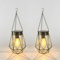 2 Piezas Farolas Solares Exterior Colgantes, Farol Decorativo de Metal con Bombilla LED, Linternas de Jardín con Gancho y Cadena Auto ON/OFF, IP65 Impermeable, para Jardin Patio Terraza