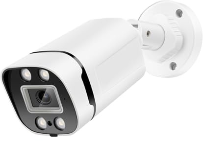 KVBRUI Telecamera IP Poe 4K 8MP Audio Esterno Poe/Not Poe H.265 Bullet CCTV Telecamera di Sicurezza Domestica 5MP a Colori con Visione Notturna(3.6mm,4MP Not Poe)