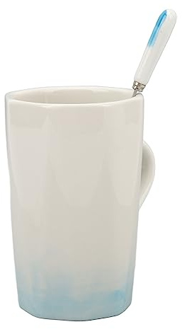 Generic Ceramic Cup, Large Ceramic Cups Geometry Geometry Shape Ink Paint Smooth Paint for The Office (Cyan)