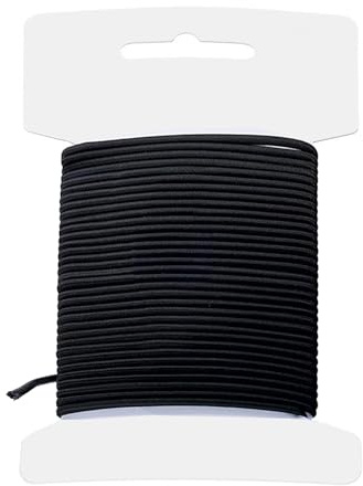 Rpanle Cordon Élastique, Ficelle Élastique 1 mm, 5 m Noir, pour Bricolage, Artisanat, Fabrication De Bijoux, Colliers