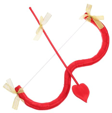 Lurrose Set de Déguisement Cupidon avec Arc et Flèche Mousse Accessoires Cosplay pour Fête Saint-Valentin Costume Amusant et Confortable pour Adultes