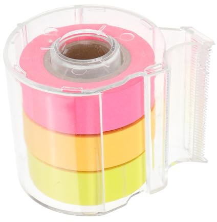 NUOBESTY Rouleau de Notes Autocollantes avec Distributeur Ruban Mémo Auto-Adhésif Réutilisable Bloc-Notes Adhésif Portable 3 Rouleaux Accessoire Bureau et Maison pour Organisation et