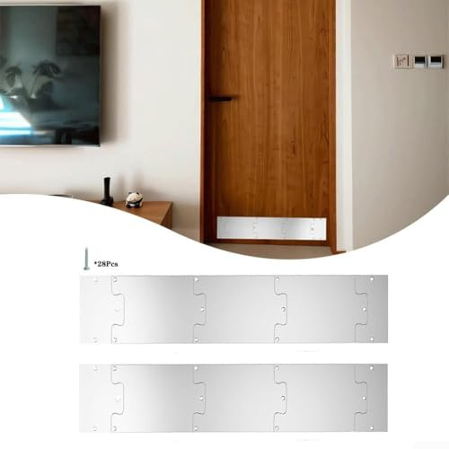 Battiscopa in acciaio inox con design di giunzione per protezione antigraffio e pannello di protezione, adatto per uso interno ed esterno (20,3 x 86,4 cm)