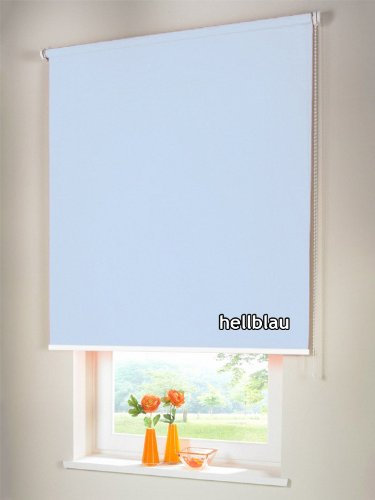 Verdunkelungsrollo Seitenzugrollo Kettenzugrollo Rollo Verdunkelung 40 x 150 cm / 40x150 cm hellblau - Bedienseite rechts