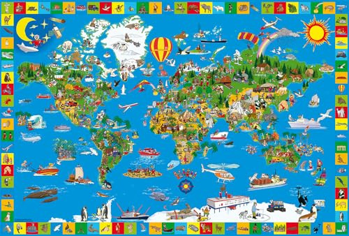 Schmidt Spiele 56118 Deine Bunte Erde, 200 Teile Kinderpuzzle, SCH56118