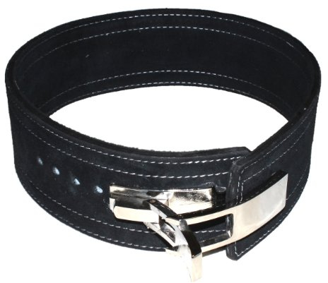 lisaro KDK Gürtel/Profi Wettkampfgürtel aus Leder mit Pressschnalle, 10 MM KDK Powerlifting Gürtel [mit Lever Schnalle] fürs Krafttraining, Powerlifting, Gewichtheben, Kniebeugen und Kreuzheben