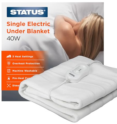 Status Single Electric Blanket | 40W 3 Heat Setting Electric Under Blanket | SEB1PKB