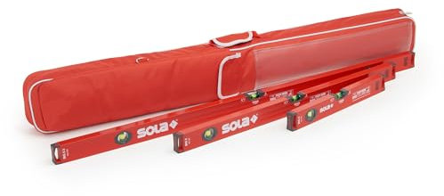 Sola Wasserwaage 30cm /60cm /100cm | Wasserwaage 3er Set | Inklusive Schutztasche mit Außentaschen & Tragegriff | von Wfix