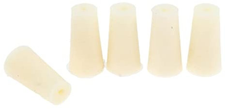 perfk 5 Stücke Labor Gummistopfen Bungs Vollgummi-Stopper Flaschenstöpsel Flaschenverschluss Kegelförmig Silikagel konische Stopfen, Weiß 11-15mm
