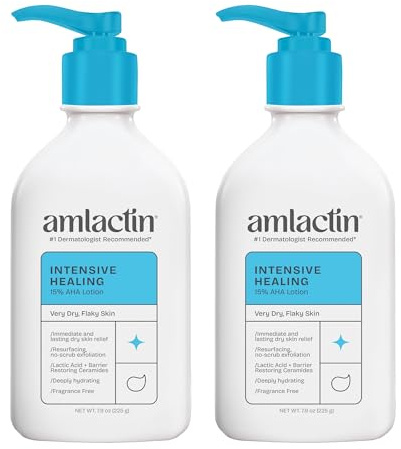 AmLactin Rapid Relief Restoring Lotion + Ceramides Twin Pack, (2) 7.9 Ounce Bottles, Paraben Free