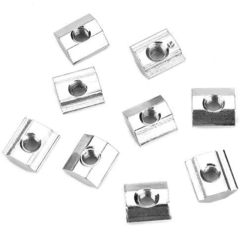 50 tuercas deslizantes en T con cremallera de acero al carbono para accesorios de perfiles de aluminio Serie 20 M3 x 10 x 5