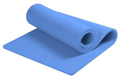JMTLLYJD Yoga-Matte, Anfänger-Sportmatte rutschfeste Dämpfung Fitness-Matte Yoga-Matte, Dicke 15mm (Farbe : Blau, größe : 183 × 61cm)