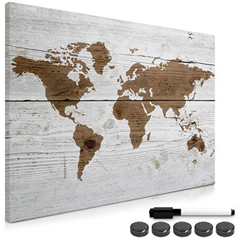 Navaris Magnettafel Magnetpinnwand Memoboard zum Beschriften - 90x60 cm Notiztafel div. Designs - Tafel abwaschbar mit Magneten Stift