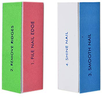 WEILUSI Lima per unghie e tamponi - 4 modi lucidi lime per unghie tampone blocco levigatura lucidatrice lime lavabili unghie arte manicure kit strumenti per nail art cura buffer strumenti 2 pezzi