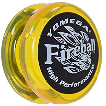 Yomega Fireball YoYo – leistungsstarkes, reaktionsfreudiges Transaxley-Yoyo, ideal für Saitentricks für fortgeschrittene Spieler wie Profis + 2 Jo-Jo-Saiten (gelb)