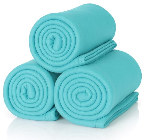 ALCLEAR A3T Fleecedecken Set 3 Stück türkis 130 x 160 cm Oeko-TEX weich | 3 Fleecedecken in Türkis, je 130 x 160 cm, über 200 g/m², 100% Polyester, Antipilling, OEKO-TEX 100, waschbar 40 °C