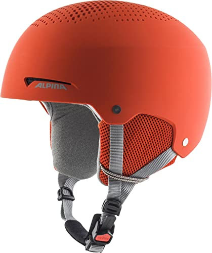 ALPINA ZUPO - sicherer, stoßabsorbierender, belüfteter & schlagfester Skihelm für Kinder - Pumpkin-orange matt - L (54-58 cm)