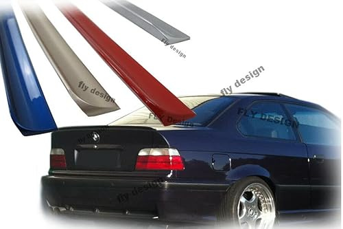 FLY DESIGN 77777900 Heckspoiler, Hecklippe, Spoilerlippe passend für BMW E36 3er Limousine 1990-2000, flexibel, leicht, waschanlagenfest, viele verfügbare Farben (Titansilber Met. (CC 354))
