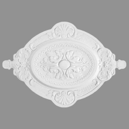 PROVISTON | Rosetta bloccata | Polistirolo | Diametro 570 x 400 mm | Bianco | Alta qualità | Stabile | Assemblaggio semplice | Rosette a soffitto | Design a parete