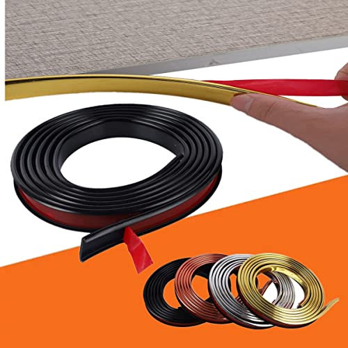 Möbelband U-förmige Kantenschutzstreifen, zusammenklappbar, flexibel, selbstklebend, Furnier, Möbelkantenband, weiches PVC-Abziehen und Aufkleben für Möbelwiederherstellung (5M-16mm, schwarz)