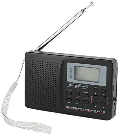 Radio Numérique AM FM SW, Radios Portables à Ondes Courtes avec Affichage du Numéro de Bande, Fonction Mémoire, Prise en Charge du Stockage de 88 Canaux, Radio de Poche avec Touches Rétroéclairées Pou