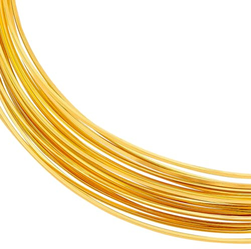 BENECREAT 23 Gauge 16 Fuß Quadratischer Kupferdraht, Biegbarer Metalldraht Für Die Herstellung von Halsketten, Armbändern Und Anderen Handgefertigten Projekten, 0.02 mm Breit