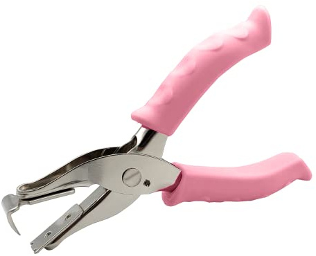 Sacapuntas de pinza de acero inoxidable para oficina, escuela y casa, palanca de puntos metálicos, quitar grapas levagracas, Staple Remover, mango de goma antideslizante (levapunti, rosa)