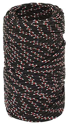 vidaXL Bootsseil Ankerleine Festmacher Tauwerk PP Leine Seil Tau Polypropylenseil Geflochten Flechtleine Schwarz 2mm 100m Polypropylen