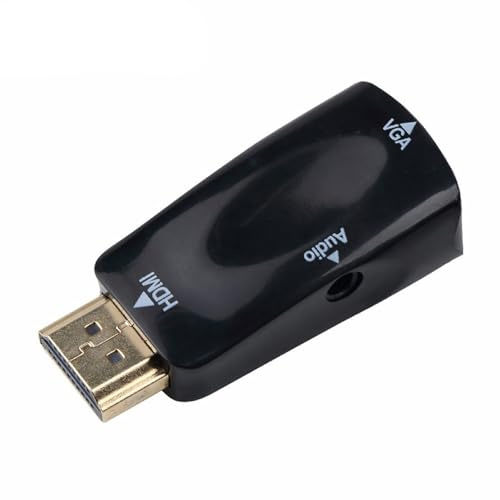 ulafbwur Adaptateur ABS HDMI vers VGA mâle vers femelle haute clarté 1080p convertisseur de câble audio pour PC portable