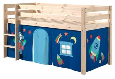 möbelando Spielbett >Pino< in Kiefer massiv Natur - 210x114x106 (BxHxT)