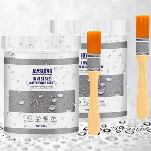 Sellador Impermeable Transparente y Invisible - Agente Aislante Transparente Waterproof Anti-Leakage,Revestimiento Sellador Impermeable de Alta Adhesión para Grietas, Baño, Techo Exterior(600g)