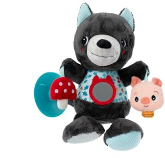 LILLIPUTIENS - Peluche de Actividades Louis - Juguete de Viaje con Ventosa para Coche, Tren ... - Actividades sonoras y Luminosas - Estimula y entretiene al bebé - Desde el Nacimiento-83525