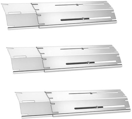 Naisfei 3 Set Universal Placa de Calor Piezas, 29,8 cm a 53,3 cm Accesorio de Calor de Acero Inoxidable Duradero, Adecuado para Placa Calor Barbacoa Gas en Parrilla de Gas (Silver)