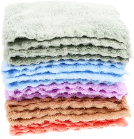 Lingettes pour Bébé Réutilisables en Polyester, Lot de 10 Pièces | Face Towel pour -né, Format Compact pour Mains et Visage, Séchage Rapide, Ne Déteint Pas Couleur Aléatoire