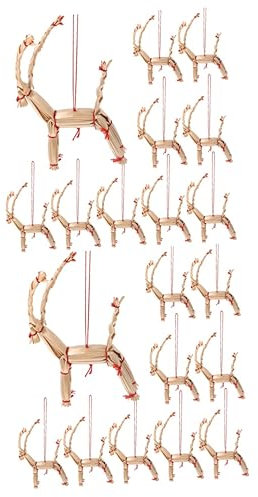 Cabilock 20 STK Weihnachtsschmuck aus Stroh Weihnachtsbedarf Weihnachtsdekoration Kinder weihnachtsdeko Christbaum anhänger Vintage- Christbaumschmuck Stroh Handwerk Ornament