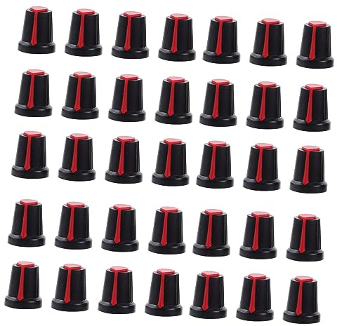 UPKOCH 50 Stück Rote Reglerknopfkappen aus Kunststoff für Gitarre und Bass 6mm Kompatibel mit Schiebepotentiometer Gitarrenzubehör