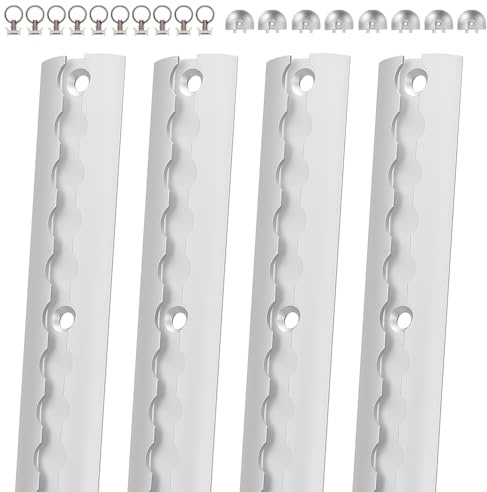 Hebitod Airlineschiene Aluminium Set, 16x 1m Zurrschienen halbrunde Form aus Aluminum mit Bohrungen, mit 10 Airlineschienen Fitting Ring 8 Airlineschiene Endkappe für Wohnmobile, Anhänger, LKWs